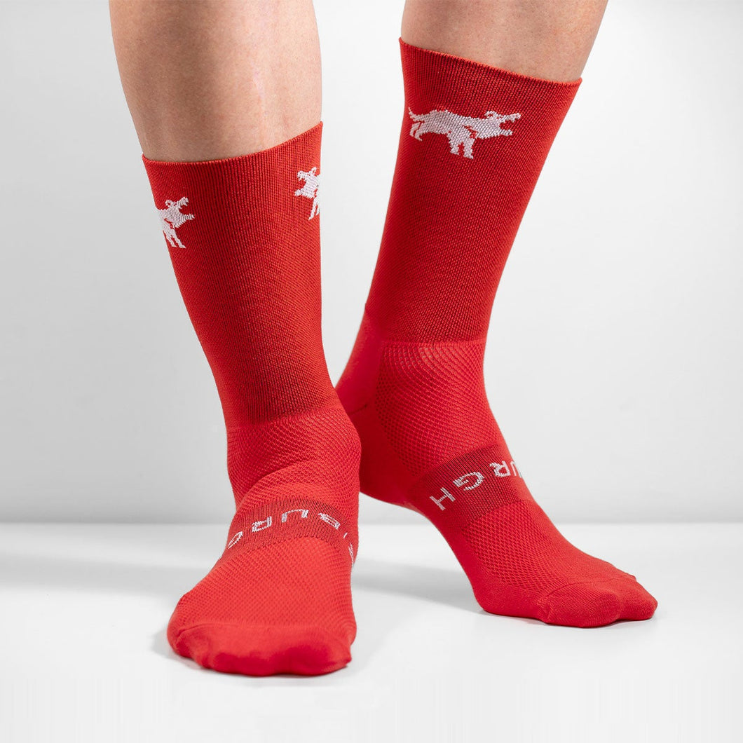 Burgh Cycling Hungry Devil Sock - Red