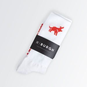 Burgh Cycling Hungry Devil Sock - White